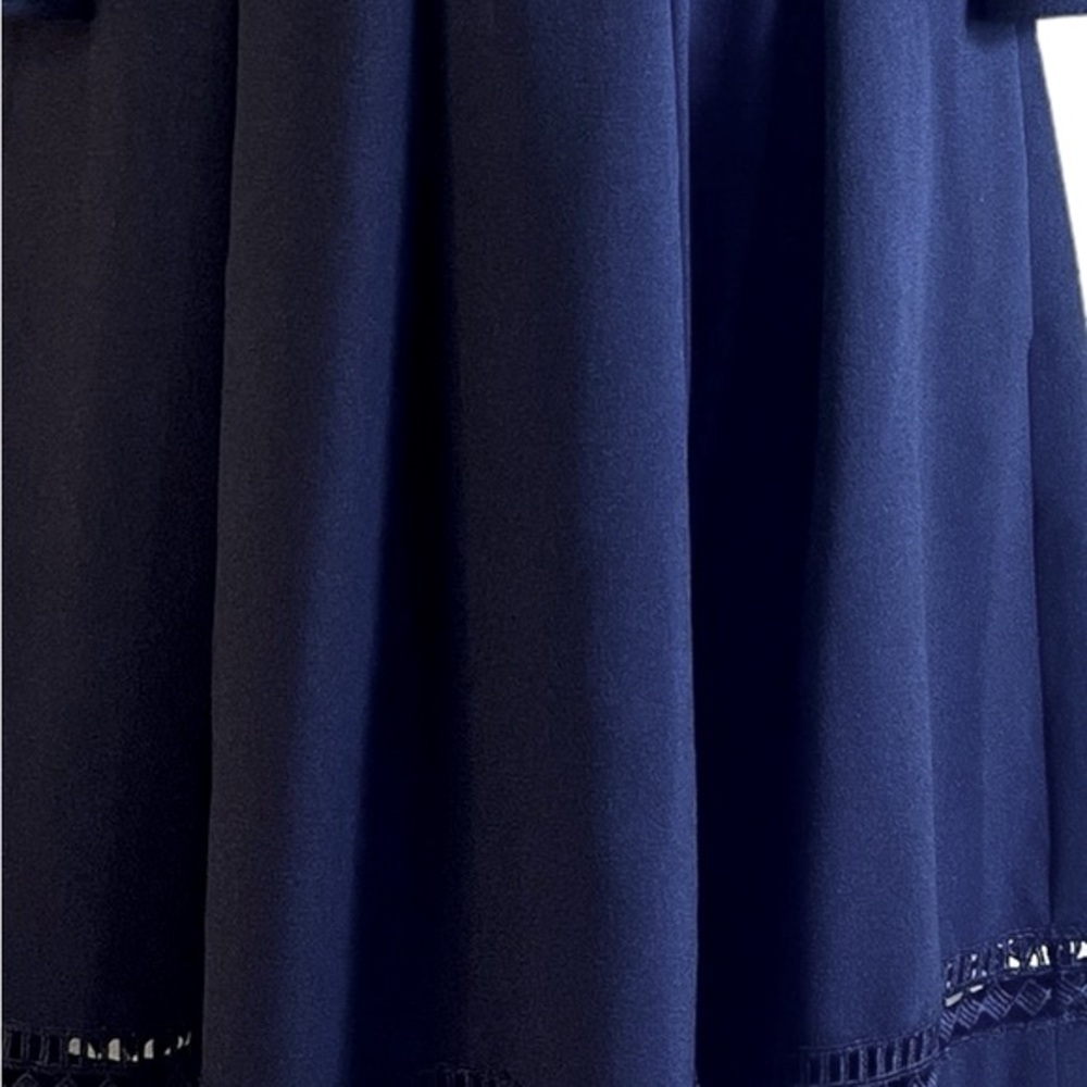 Eliza J Sz 4 Cocktail Dress Classic Classy Fit Flair Croched Eyelet Trim Black - Picture 6 of 16